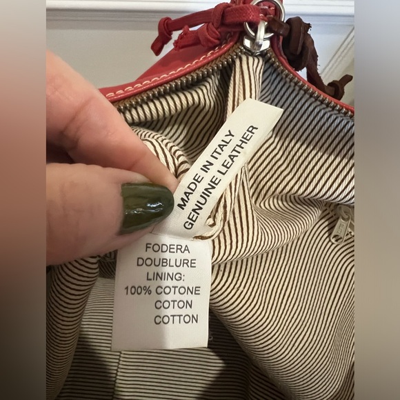 Brick-Color, Zippered-Leather Satchel Tote Large Bag. Perfect Xmas gift for her. - Picture 9 of 17